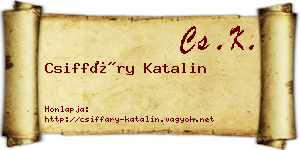 Csiffáry Katalin névjegykártya