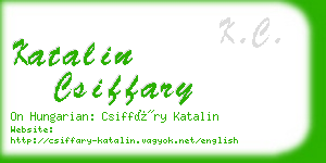 katalin csiffary business card